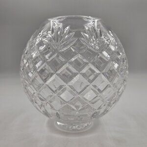 Vintage Galway Irish Lead Crystal Pineapple Design Rose Bowl Vase Decor 6 in